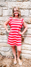 Red + Pink Stripe Dress