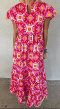 Pink + Red Geometric Maxi