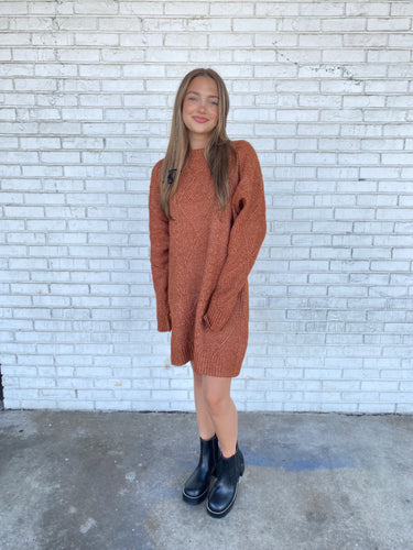 Rust Orange Sweater Dress