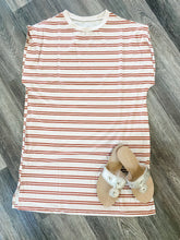Oatmeal + Brown Striped Dress + Pockets