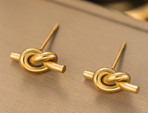 Gold Knotted Studs