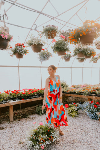 Bright Multi Print Maxi + Spaghetti Straps