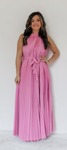 Lilac + Pleated Maxi + Halter Neck