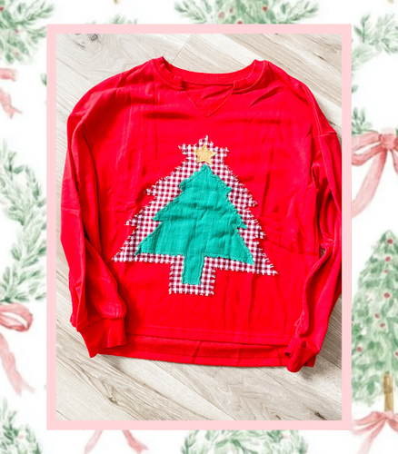 Christmas Tree Applique Pullover