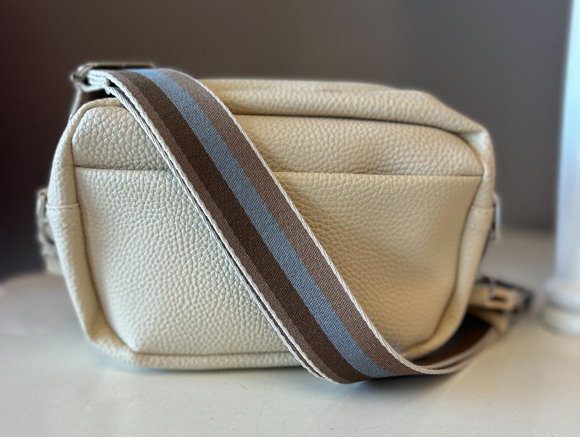 Taupe Crossbody Bag + Neutral Strap