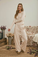 ELASTIC WAIST SIDE PANEL KNIT LOUNGE PANTS: NAVY