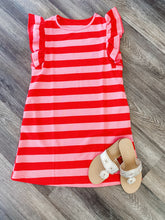 Red + Pink Stripe Dress