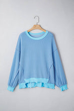 LAS Twisted Rib Uneven Hem Drop Shoulder Knit Top (S-XL): Bright Green / Missy / L