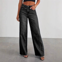 Relaxed Wide Leg Side Seam Frayed Hem Jeans: DENIM BLUE / M