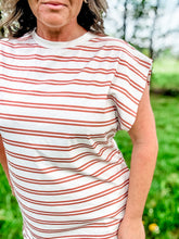 Oatmeal + Brown Striped Dress + Pockets