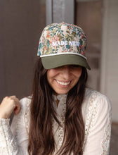 Hat: Made New, Floral, Embroidered, Cotton, Snapback