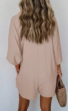 Taupe Button Down Collard Romper