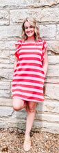 Red + Pink Stripe Dress