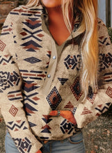 Western Aztec Plush Pullover + Quarter Zip