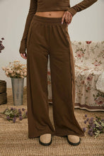 ELASTIC WAIST SIDE PANEL KNIT LOUNGE PANTS: NAVY