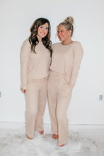 Beige Waffle Knit Lounge Set