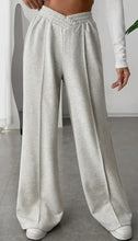 Heather Grey High Waisted + Wide Leg Sweat Pants