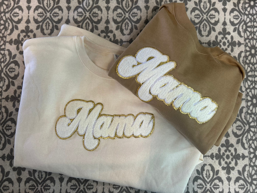 Mama Chenille Patch Crewneck