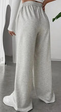 Heather Grey High Waisted + Wide Leg Sweat Pants