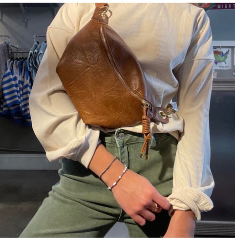 Brown Crossbody + Front Zipper