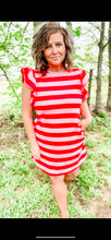 Red + Pink Stripe Dress