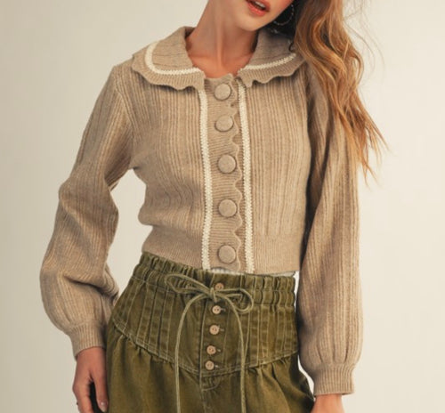 Cottage Charm Button Up Knit Cardigan