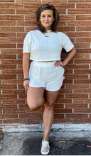 White Eyelet Short Set + Cropped Top