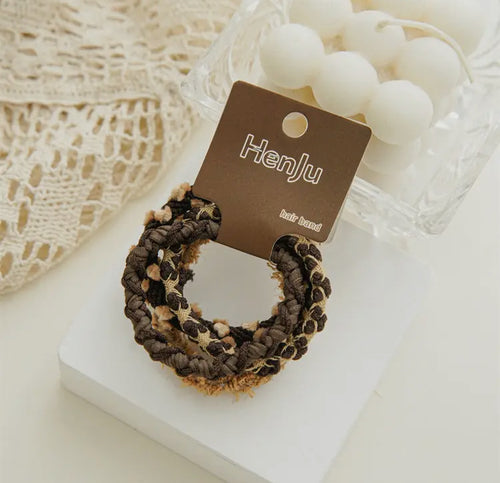 4 piece Hair Tie Set + Dark Coffee Mix