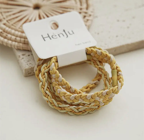 4 piece Hair Tie Set + Yellow Mix