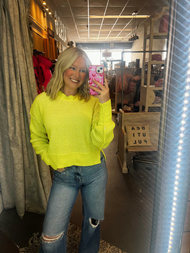 Neon Yellow Knit Sweater