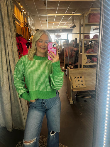 Kelly Green Knit Sweater