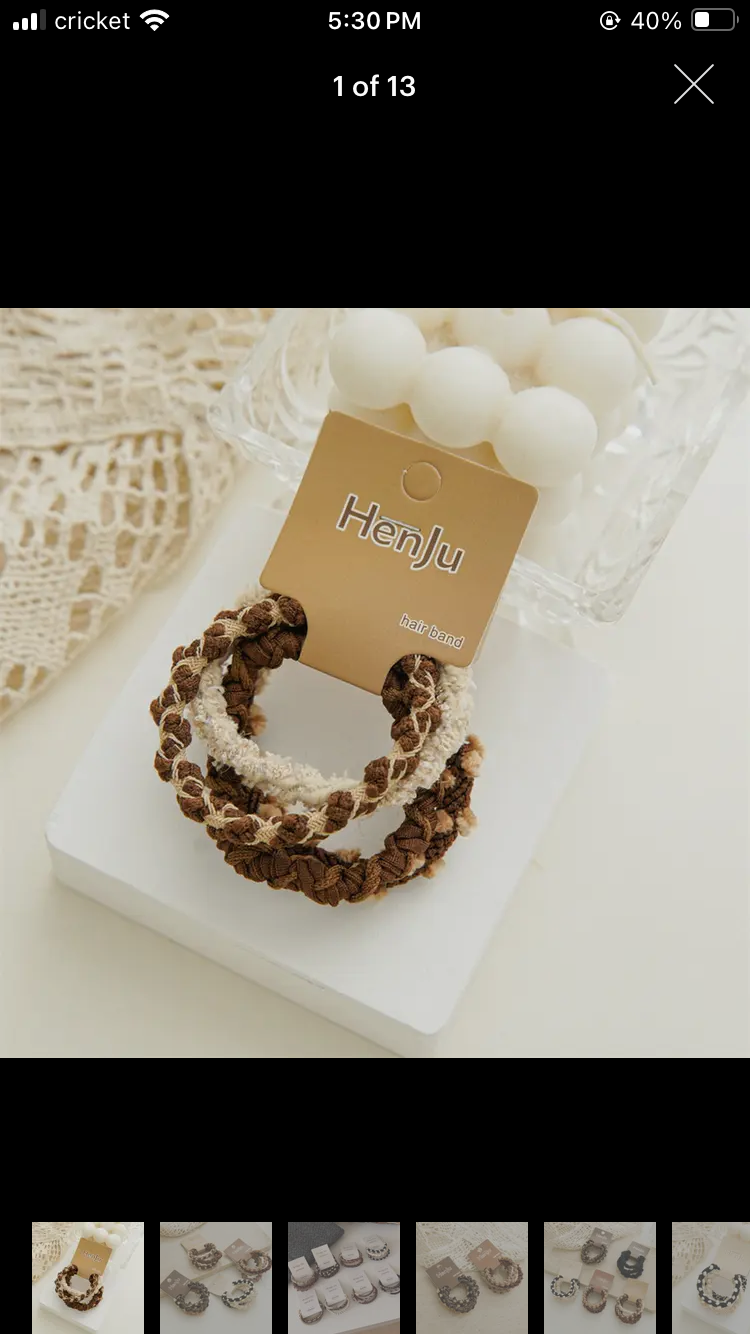 4 piece Hair Tie Set + Khaki Mix