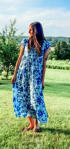 Royal Blue Floral Dress