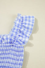 Baby Blue Gingham Maxi + Ruffle Straps