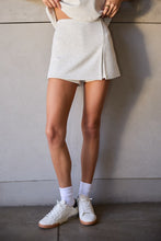 Oatmeal Grey Top + Slit Skort Set