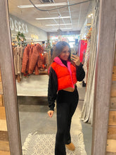Pink / Red Reversible High Waisted Puffer Vest
