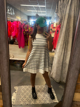 Stripe Pleated Sleeveless Mini Dress