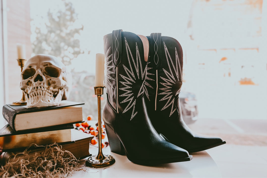 The Addy Black Western Boot