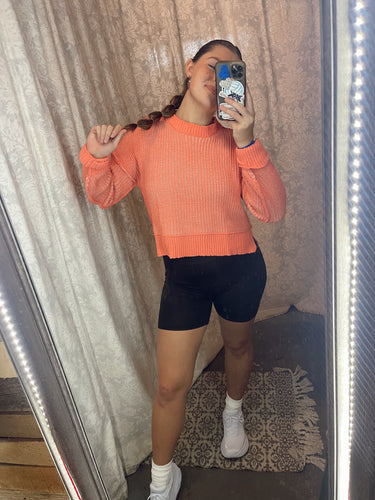 Sunset Orange Knit Sweater