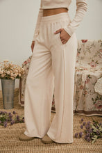 ELASTIC WAIST SIDE PANEL KNIT LOUNGE PANTS: NAVY