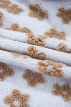 Floral Button-Up Fleece Pocketed Jacket: Light French Beige / S