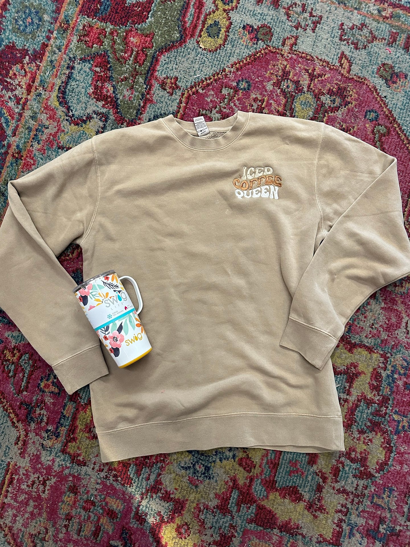 Iced Coffee Queen Embroidered Sweatshirt