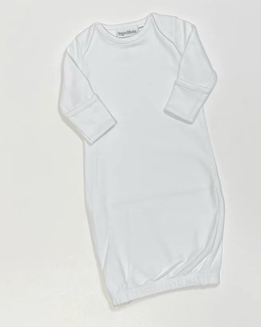 Unisex White Newborn Gown