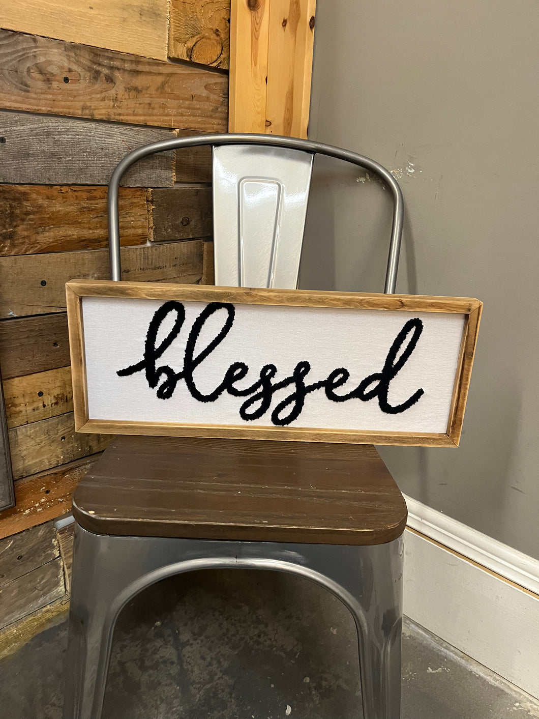 Blessed Wood Framed Sign