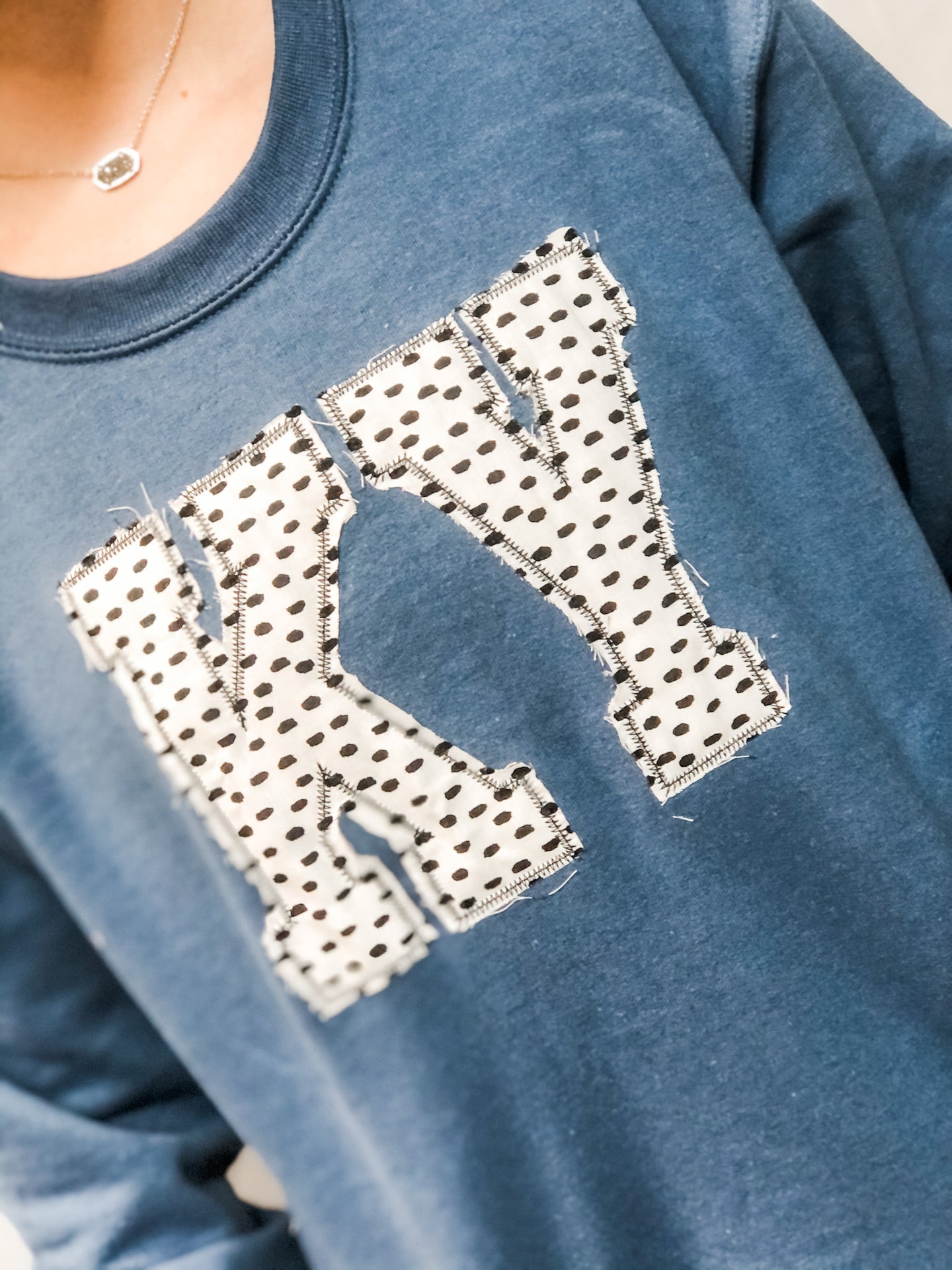 Blue + Black Dot KY Crewneck